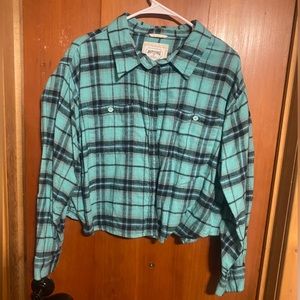 American eagle cropped flannel